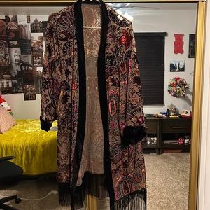 Velvet Fringe Kimono